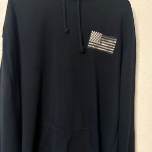 Mens Black Camo American Flag Hoodie